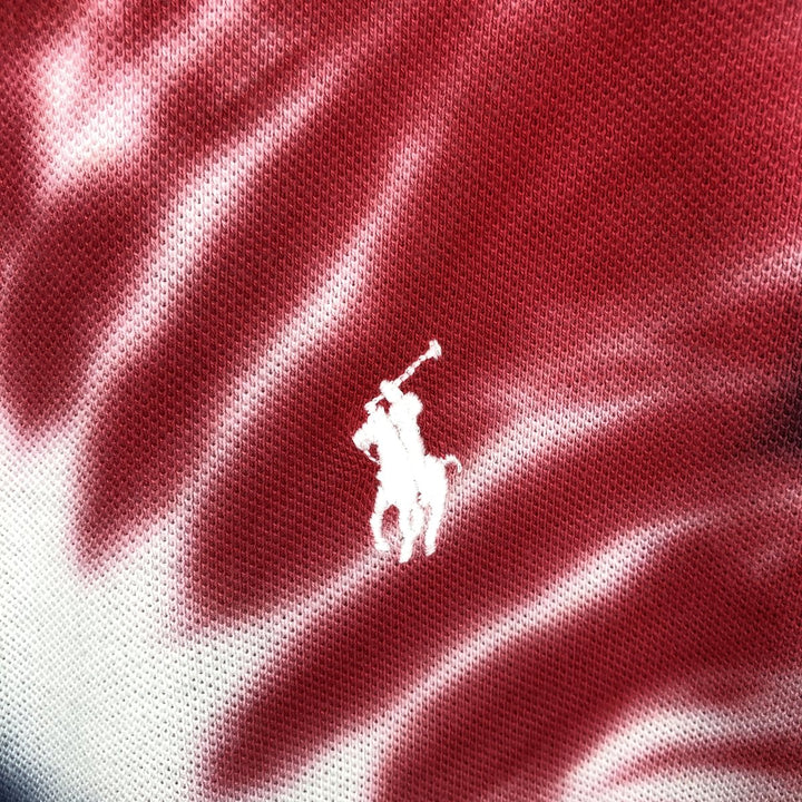 Ralph Lauren POLO RALPH LAUREN CUSTOM SLIM FIT Tie-Dye Pattern Short-Sleeve Polo Shirt (Men's Size L equivalent) cotton navy blue type Vintage Second Hand