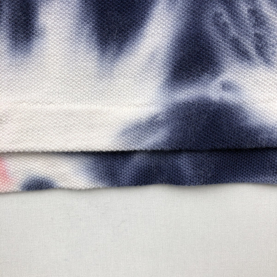 Ralph Lauren POLO RALPH LAUREN CUSTOM SLIM FIT Tie-Dye Pattern Short-Sleeve Polo Shirt (Men's Size L equivalent) cotton navy blue type Vintage Second Hand