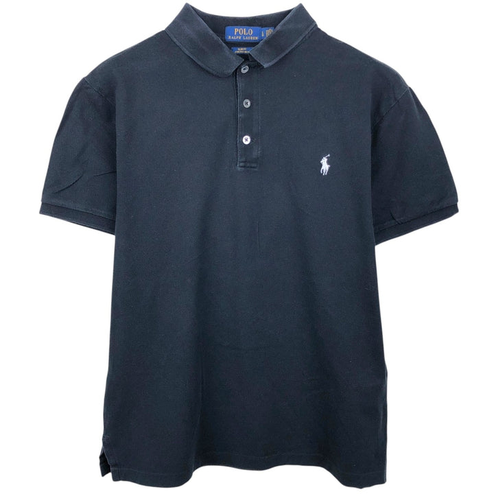 Ralph Lauren POLO RALPH LAUREN SLIM FIT STRETCH MESH Short-Sleeve Polo Shirt, Men's Size L (approx.) cotton black type Vintage Second Hand