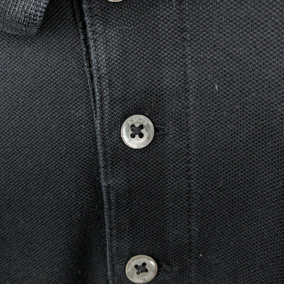Ralph Lauren POLO RALPH LAUREN SLIM FIT STRETCH MESH Short-Sleeve Polo Shirt, Men's Size L (approx.) cotton black type Vintage Second Hand