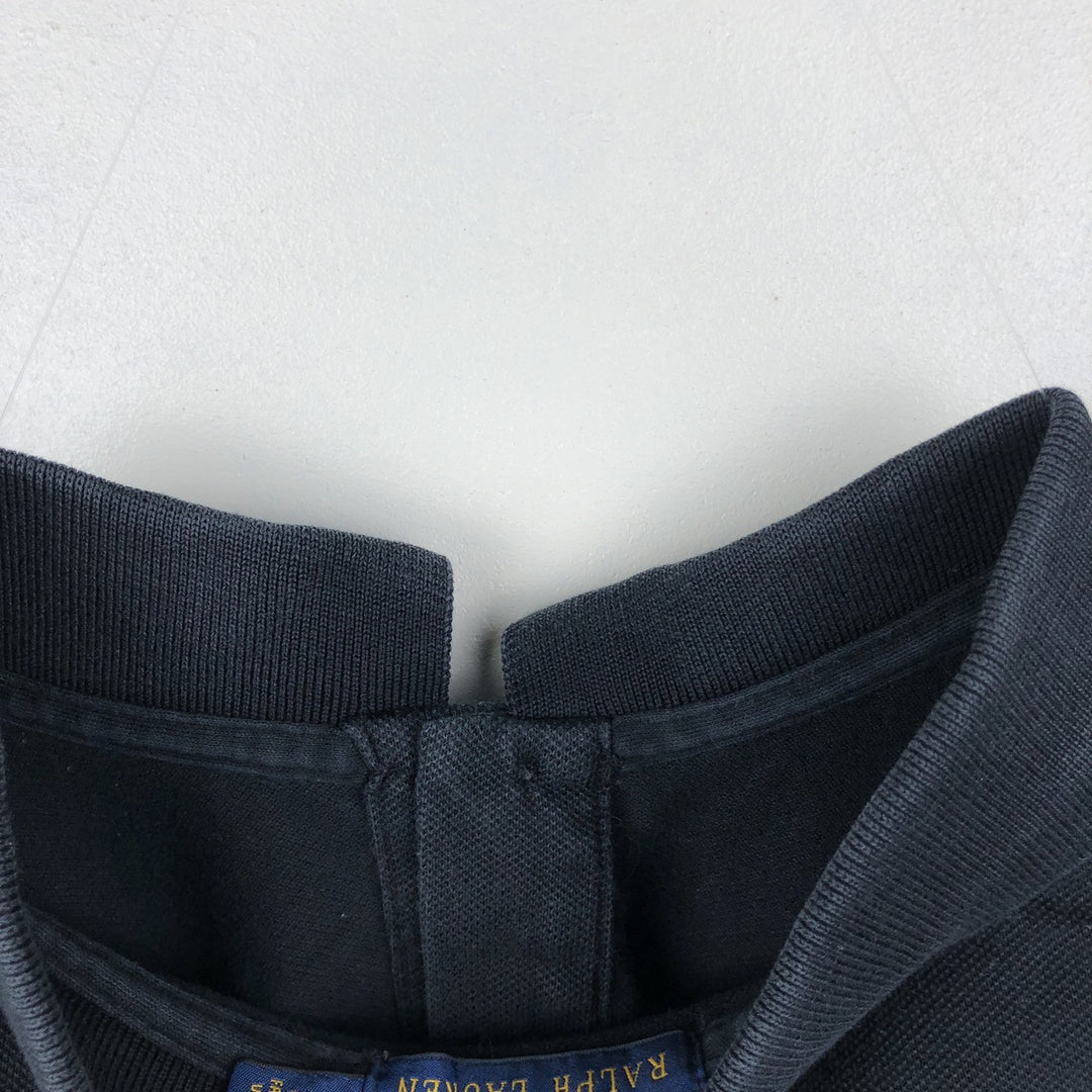 Ralph Lauren POLO RALPH LAUREN SLIM FIT STRETCH MESH Short-Sleeve Polo Shirt, Men's Size L (approx.) cotton black type Vintage Second Hand