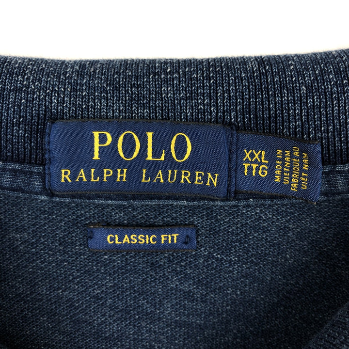 Ralph Lauren POLO RALPH LAUREN CLASSIC FIT short sleeve polo shirt men's XXL equivalent cotton navy blue type Vintage Second Hand