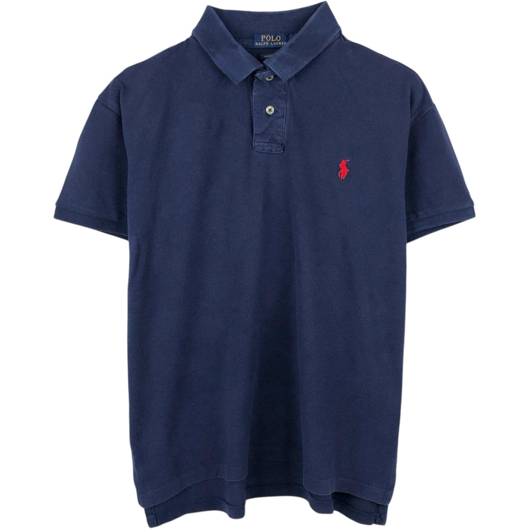 Ralph Lauren POLO RALPH LAUREN CUSTOM FIT short sleeve polo shirt men's M equivalent cotton navy blue type Vintage Second Hand