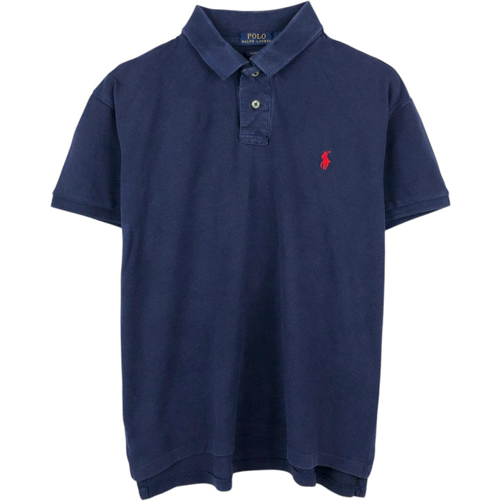 Ralph Lauren POLO RALPH LAUREN CUSTOM FIT short sleeve polo shirt men's M equivalent cotton navy blue type Vintage Second Hand