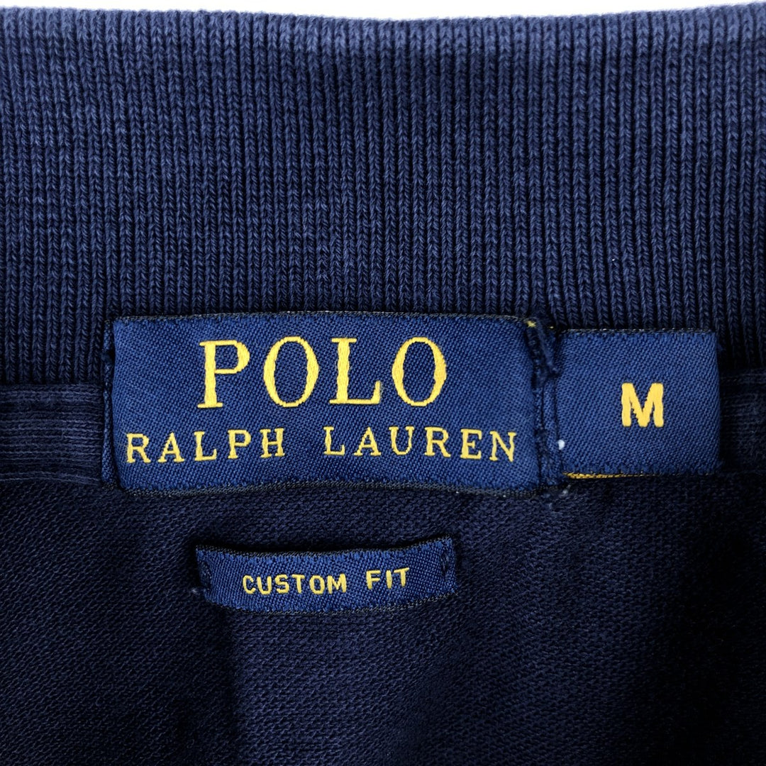 Ralph Lauren POLO RALPH LAUREN CUSTOM FIT short sleeve polo shirt men's M equivalent cotton navy blue type Vintage Second Hand