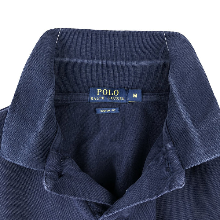 Ralph Lauren POLO RALPH LAUREN CUSTOM FIT short sleeve polo shirt men's M equivalent cotton navy blue type Vintage Second Hand