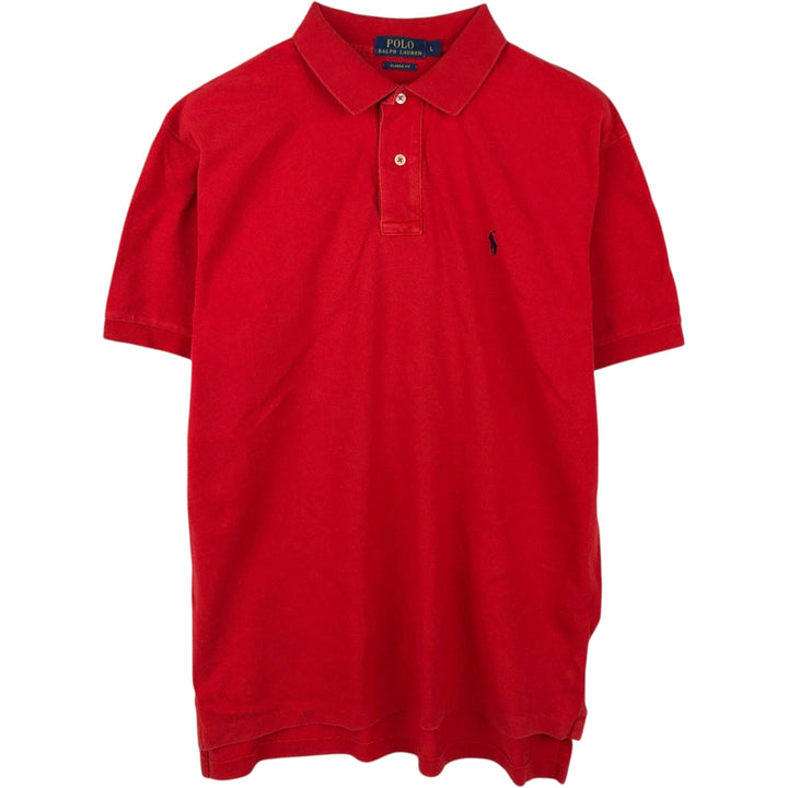 Ralph Lauren POLO RALPH LAUREN CLASSIC FIT short sleeve polo shirt for men size L cotton red type Vintage Second Hand