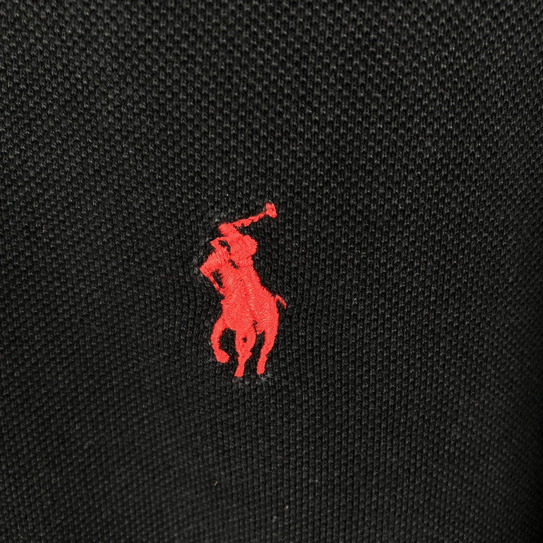 Ralph Lauren POLO RALPH LAUREN CUSTOM FIT short sleeve polo shirt men's size L cotton black type Vintage Second Hand