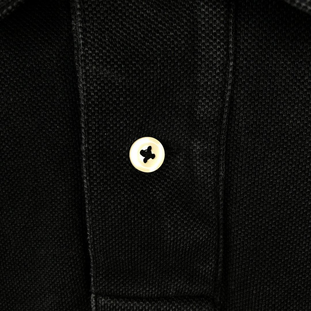 Ralph Lauren POLO RALPH LAUREN CUSTOM FIT short sleeve polo shirt men's size L cotton black type Vintage Second Hand