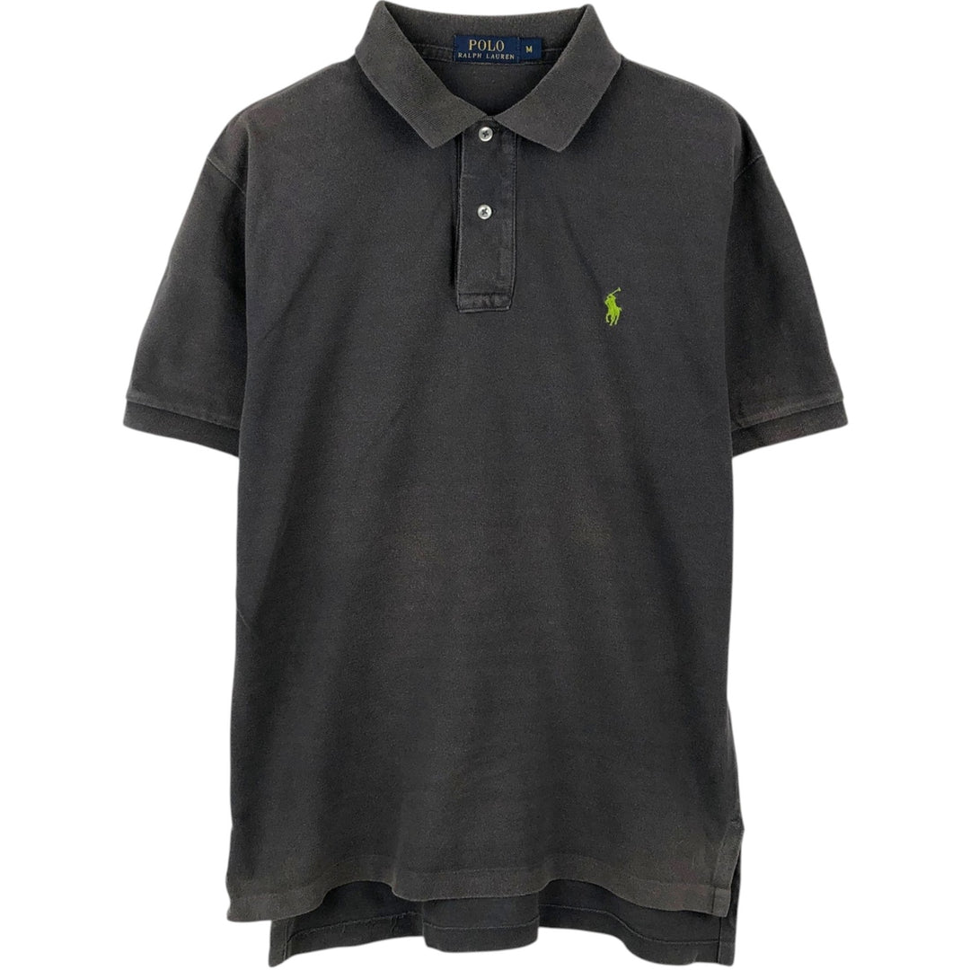 Ralph Lauren POLO RALPH LAUREN short sleeve polo shirt, men's size M cotton Charcoal Vintage Second Hand