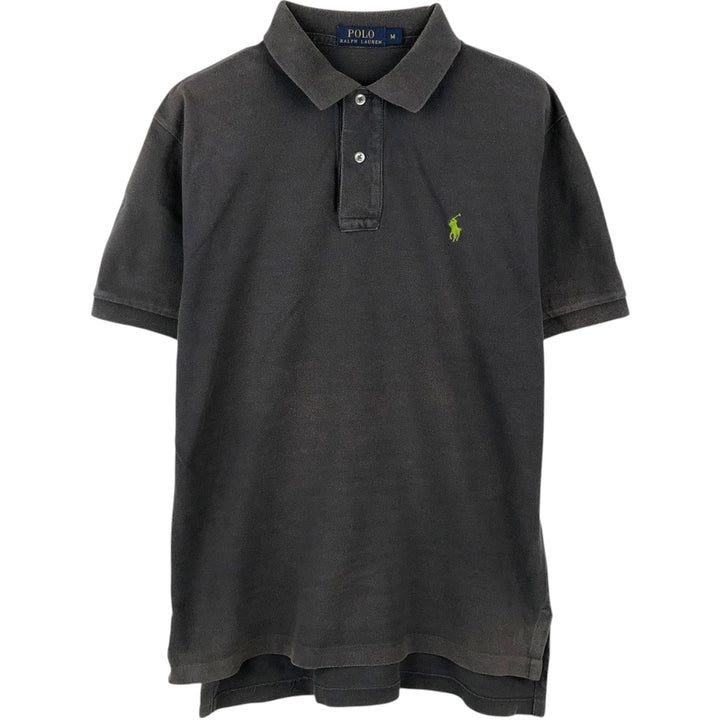Ralph Lauren POLO RALPH LAUREN short sleeve polo shirt, men's size M cotton Charcoal Vintage Second Hand