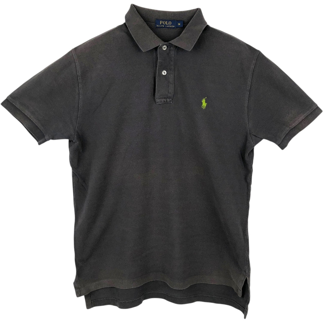 Ralph Lauren POLO RALPH LAUREN short sleeve polo shirt, men's size M cotton Charcoal Vintage Second Hand