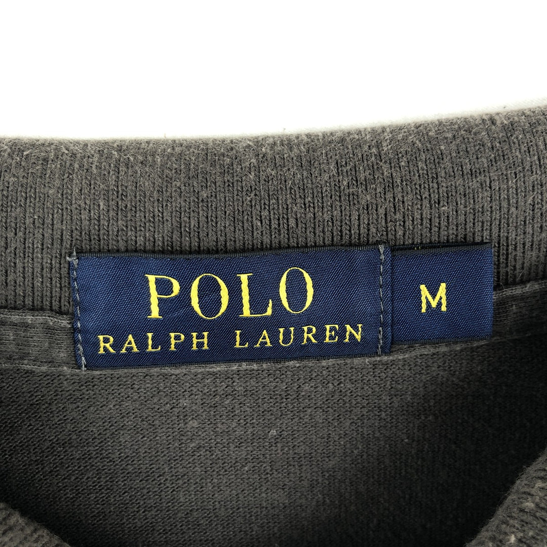 Ralph Lauren POLO RALPH LAUREN short sleeve polo shirt, men's size M cotton Charcoal Vintage Second Hand
