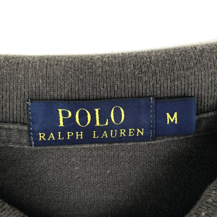 Ralph Lauren POLO RALPH LAUREN short sleeve polo shirt, men's size M cotton Charcoal Vintage Second Hand