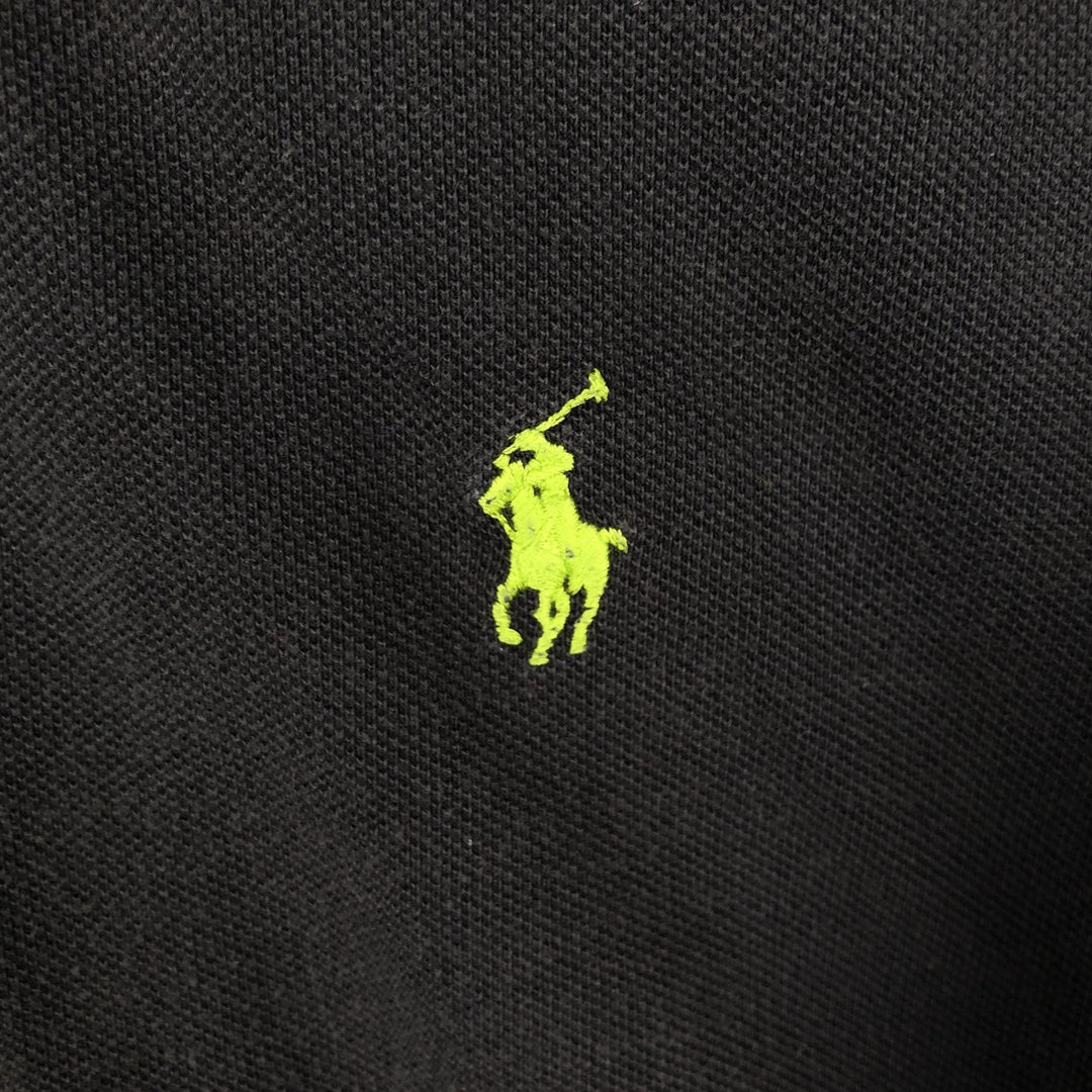 Ralph Lauren POLO RALPH LAUREN short sleeve polo shirt, men's size M cotton Charcoal Vintage Second Hand