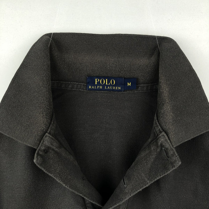 Ralph Lauren POLO RALPH LAUREN short sleeve polo shirt, men's size M cotton Charcoal Vintage Second Hand