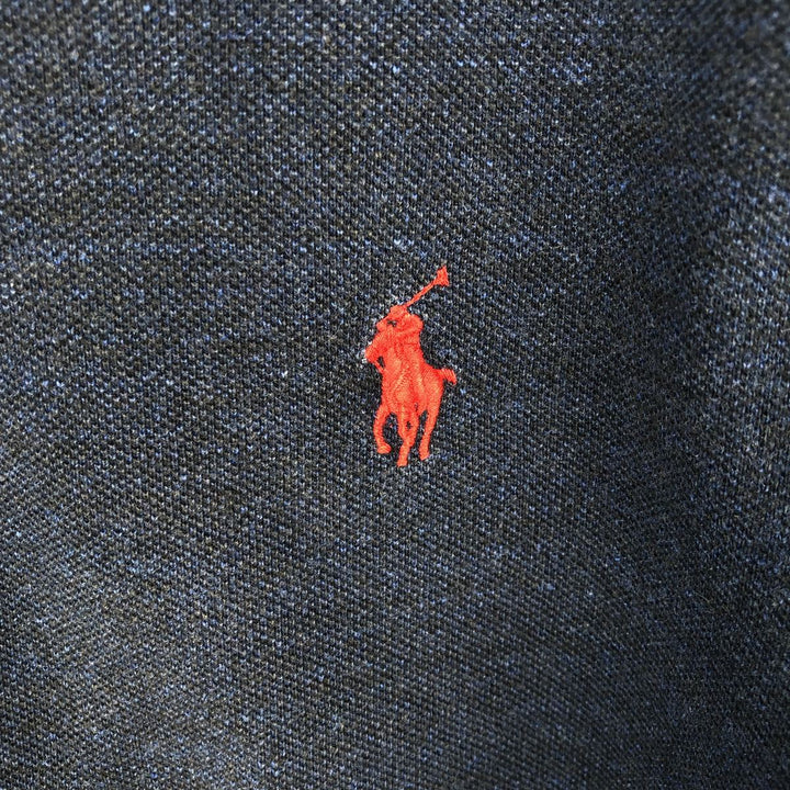 Ralph Lauren POLO RALPH LAUREN SLIM FIT short sleeve polo shirt, men's size M cotton navy blue type Vintage Second Hand
