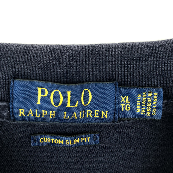 Ralph Lauren POLO RALPH LAUREN CUSTOM SLIM FIT short sleeve polo shirt men's XL equivalent cotton navy blue type Vintage Second Hand