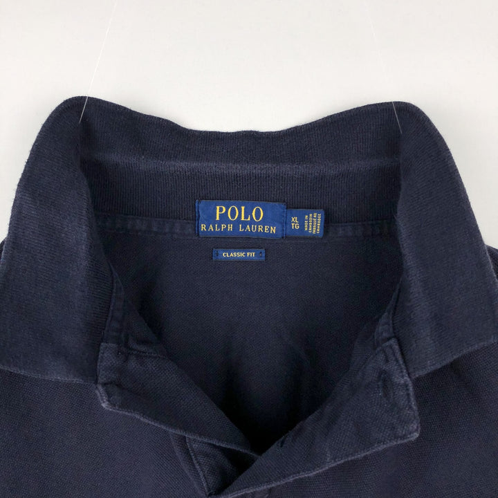 Ralph Lauren POLO RALPH LAUREN CLASSIC FIT short sleeve polo shirt men's XL equivalent cotton navy blue type Vintage Second Hand