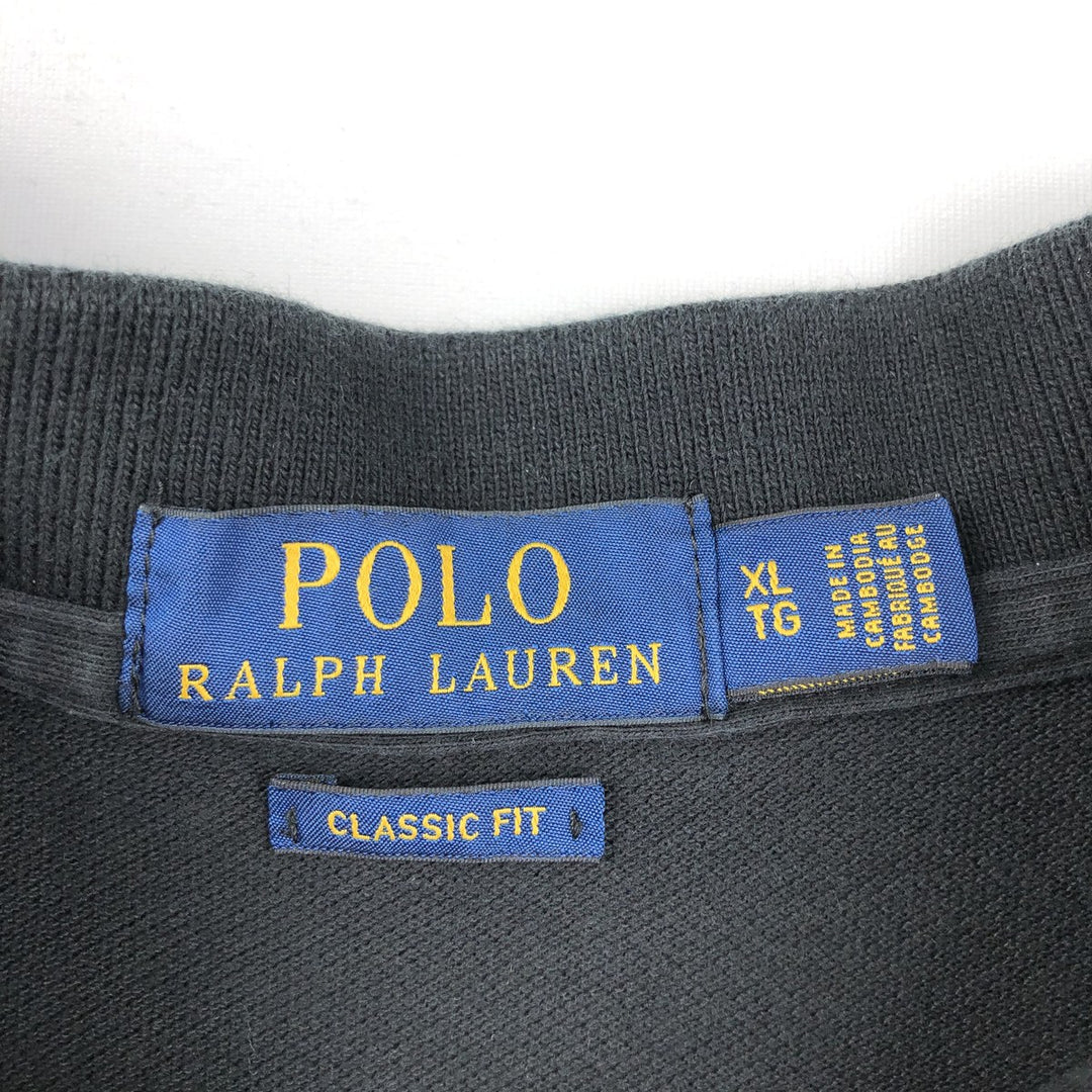 Ralph Lauren POLO RALPH LAUREN CLASSIC FIT short sleeve polo shirt men's XL equivalent cotton black type Vintage Second Hand