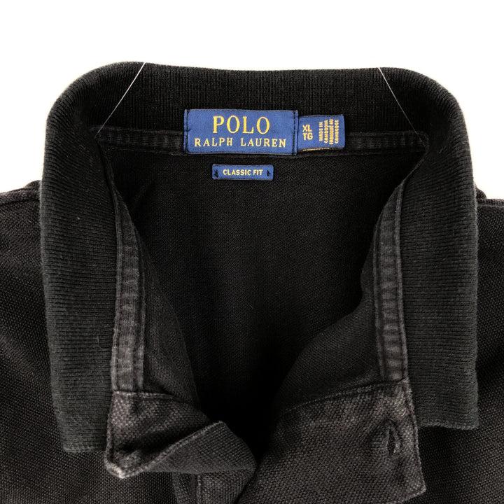 Ralph Lauren POLO RALPH LAUREN CLASSIC FIT short sleeve polo shirt men's XL equivalent cotton black type Vintage Second Hand