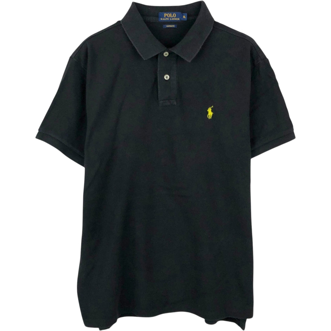 Ralph Lauren POLO RALPH LAUREN CUSTOM FIT short sleeve polo shirt men's XL equivalent cotton black type Vintage Second Hand