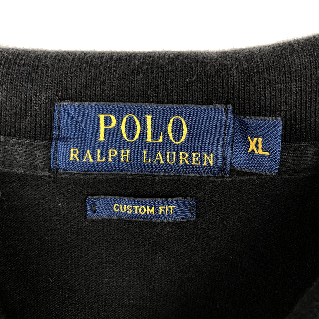Ralph Lauren POLO RALPH LAUREN CUSTOM FIT short sleeve polo shirt men's XL equivalent cotton black type Vintage Second Hand