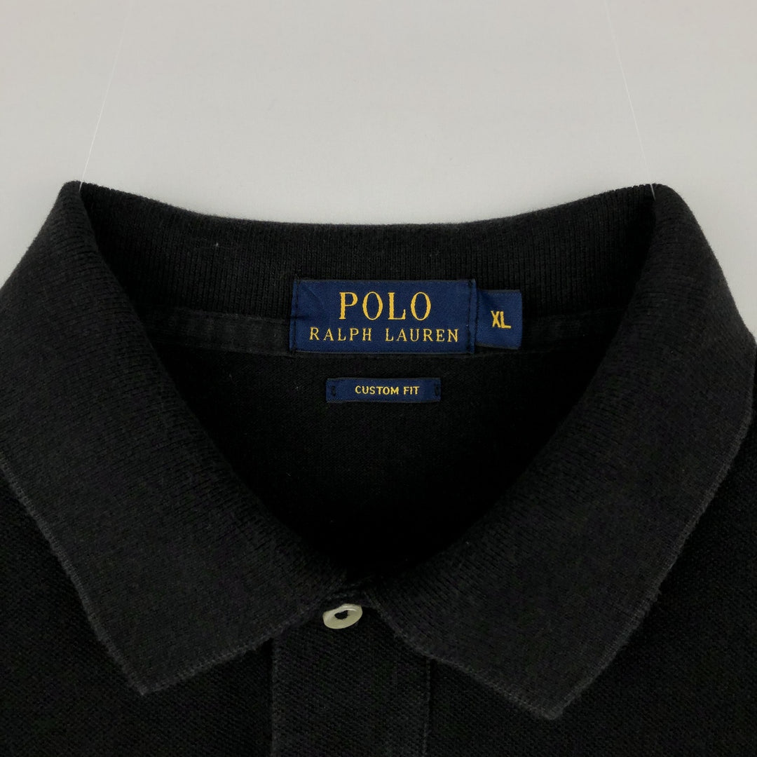 Ralph Lauren POLO RALPH LAUREN CUSTOM FIT short sleeve polo shirt men's XL equivalent cotton black type Vintage Second Hand