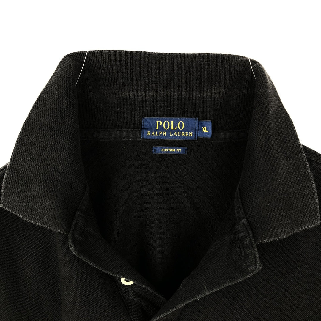 Ralph Lauren POLO RALPH LAUREN CUSTOM FIT short sleeve polo shirt men's XL equivalent cotton black type Vintage Second Hand
