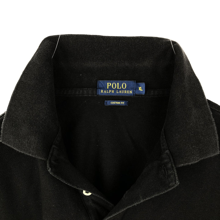 Ralph Lauren POLO RALPH LAUREN CUSTOM FIT short sleeve polo shirt men's XL equivalent cotton black type Vintage Second Hand