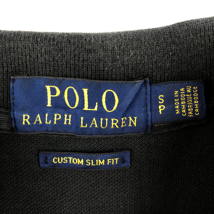 Ralph Lauren POLO RALPH LAUREN CUSTOM SLIM FIT short sleeve polo shirt men's size S cotton black type Vintage Second Hand