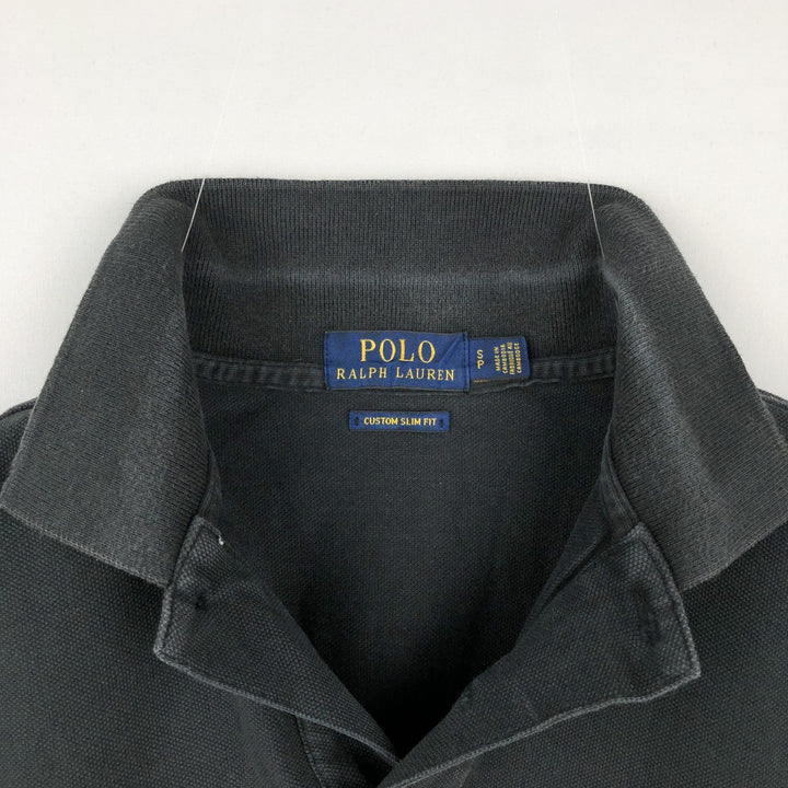 Ralph Lauren POLO RALPH LAUREN CUSTOM SLIM FIT short sleeve polo shirt men's size S cotton black type Vintage Second Hand