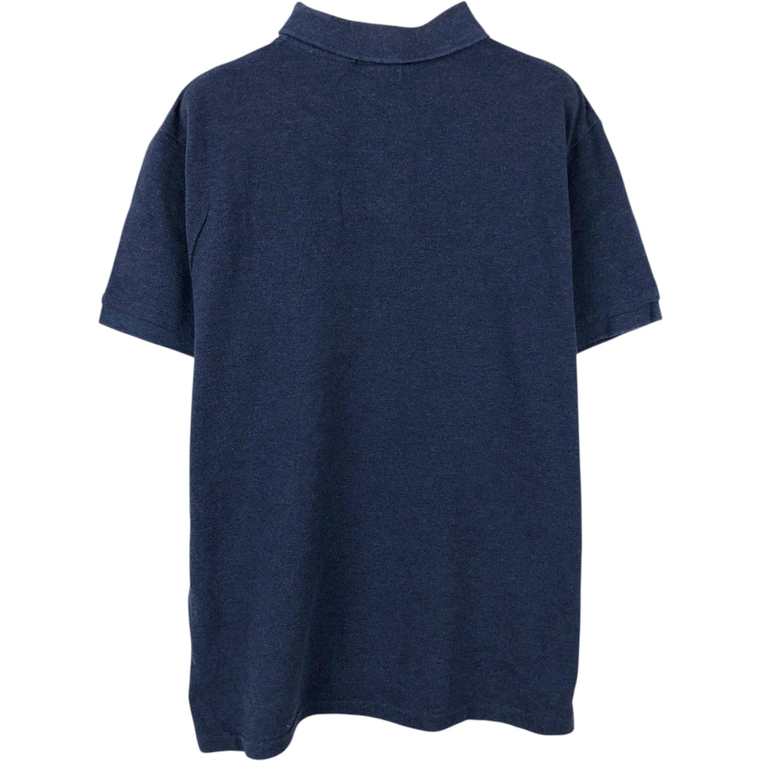 Ralph Lauren POLO RALPH LAUREN CUSTOM SLIM FIT short sleeve polo shirt, men's size L unclear navy blue type Vintage Second Hand