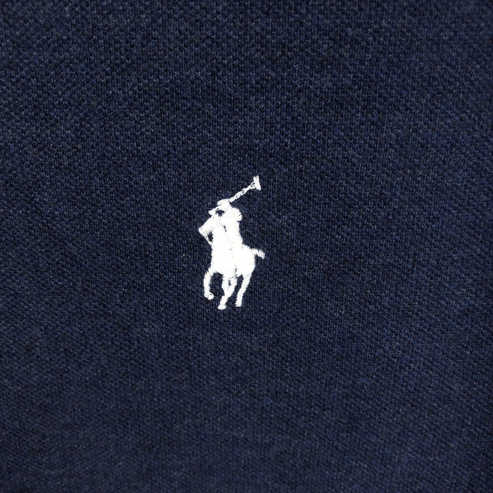 Ralph Lauren POLO RALPH LAUREN CUSTOM SLIM FIT short sleeve polo shirt, men's size L unclear navy blue type Vintage Second Hand