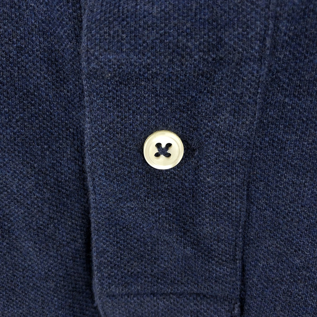 Ralph Lauren POLO RALPH LAUREN CUSTOM SLIM FIT short sleeve polo shirt, men's size L unclear navy blue type Vintage Second Hand