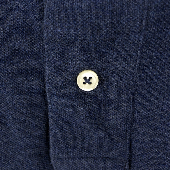 Ralph Lauren POLO RALPH LAUREN CUSTOM SLIM FIT short sleeve polo shirt, men's size L unclear navy blue type Vintage Second Hand