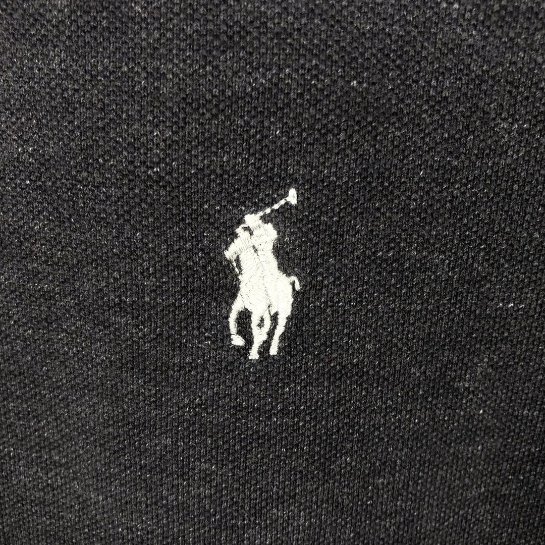 Ralph Lauren POLO RALPH LAUREN CUSTOM SLIM FIT short sleeve polo shirt, men's size L cotton Charcoal Vintage Second Hand