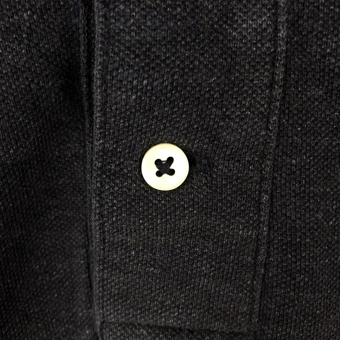 Ralph Lauren POLO RALPH LAUREN CUSTOM SLIM FIT short sleeve polo shirt, men's size L cotton Charcoal Vintage Second Hand