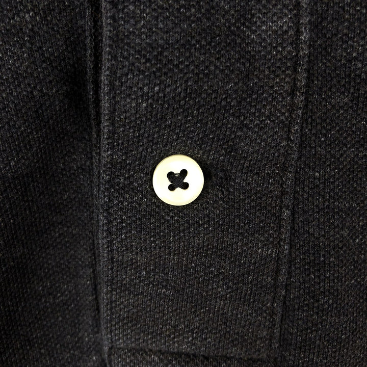 Ralph Lauren POLO RALPH LAUREN CUSTOM SLIM FIT short sleeve polo shirt, men's size L cotton Charcoal Vintage Second Hand