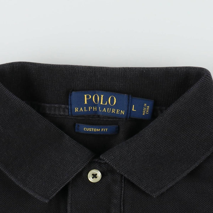 Ralph Lauren POLO RALPH LAUREN CUSTOM FIT Big Pony Short Sleeve Polo Shirt Men's L size cotton black type Vintage Second Hand