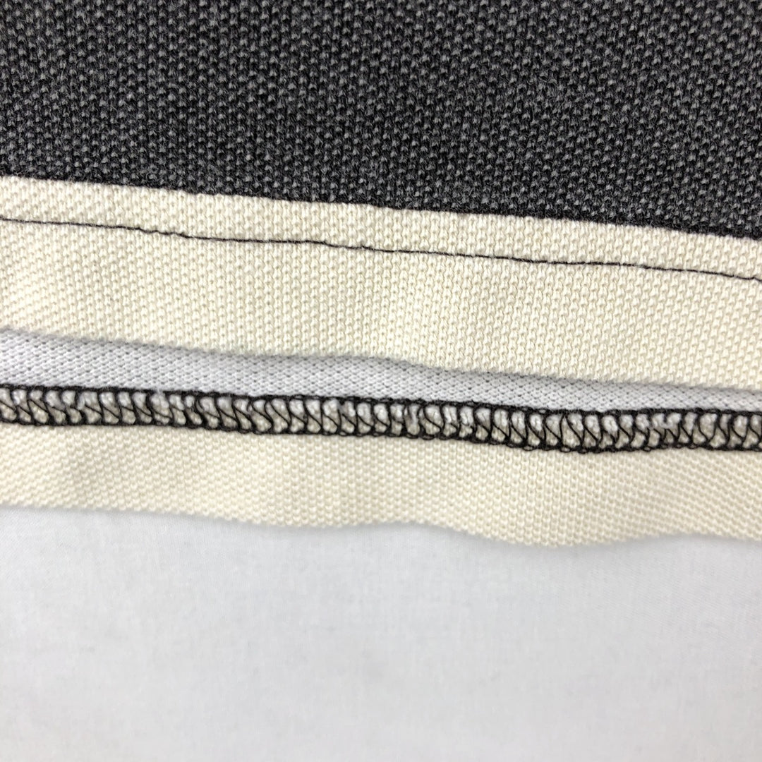 Fred Perry short-sleeved striped polo shirt, men's size L (approx.) cotton Charcoal Vintage Second Hand