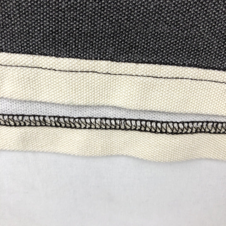 Fred Perry short-sleeved striped polo shirt, men's size L (approx.) cotton Charcoal Vintage Second Hand