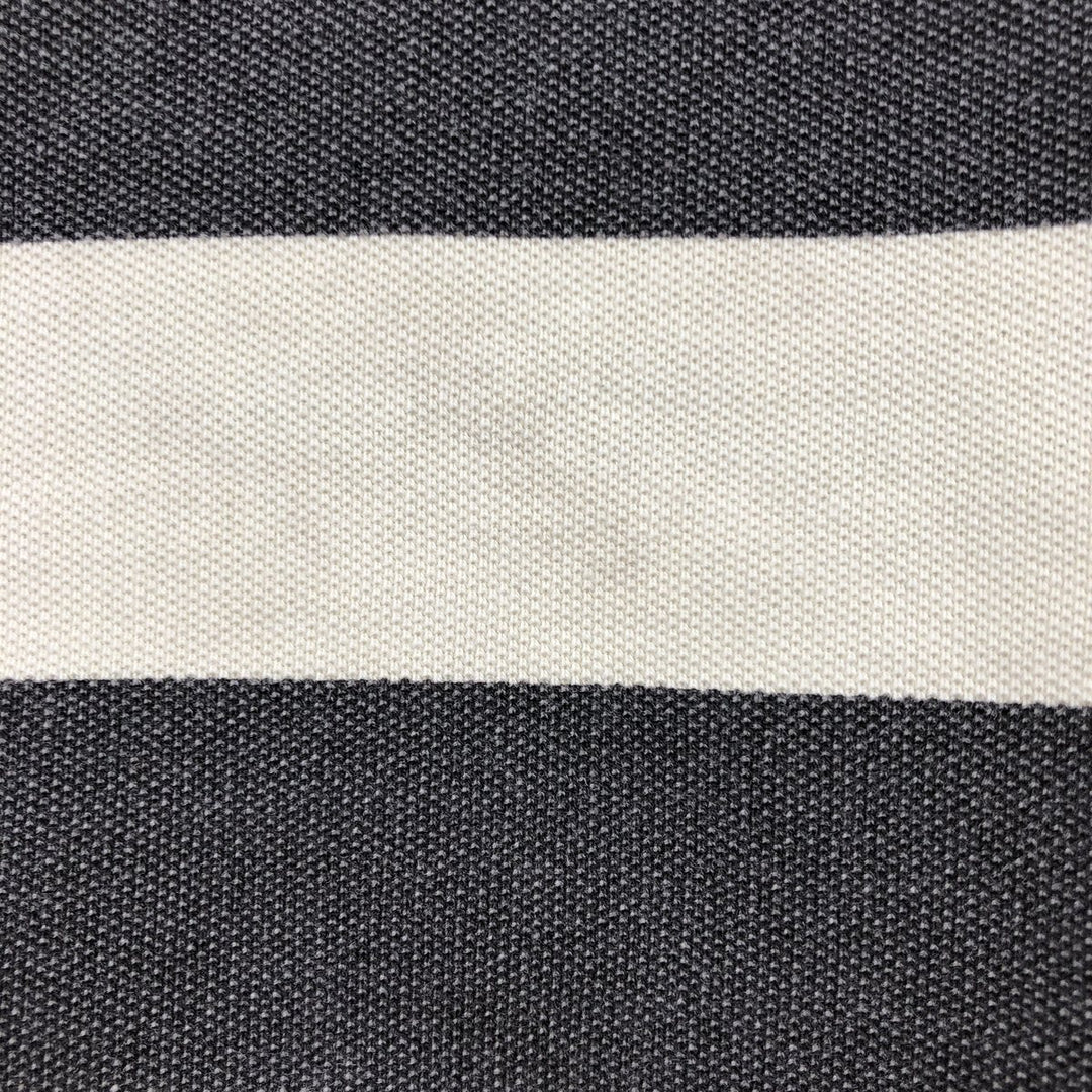 Fred Perry short-sleeved striped polo shirt, men's size L (approx.) cotton Charcoal Vintage Second Hand