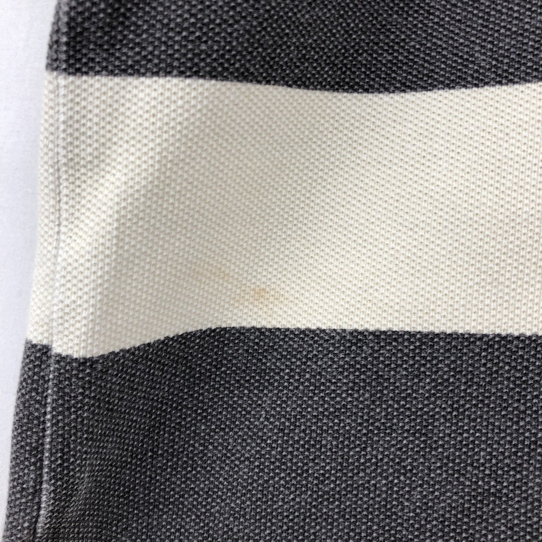 Fred Perry short-sleeved striped polo shirt, men's size L (approx.) cotton Charcoal Vintage Second Hand