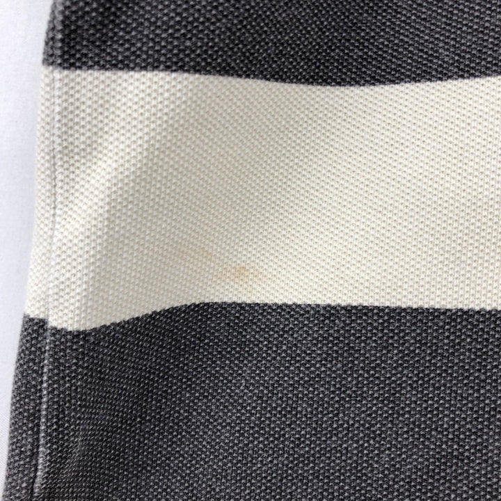 Fred Perry short-sleeved striped polo shirt, men's size L (approx.) cotton Charcoal Vintage Second Hand