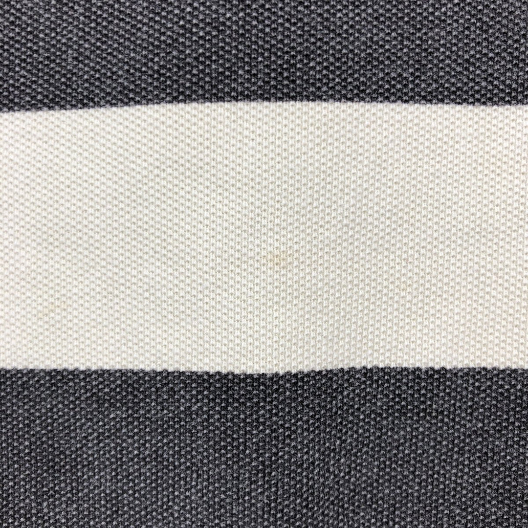 Fred Perry short-sleeved striped polo shirt, men's size L (approx.) cotton Charcoal Vintage Second Hand