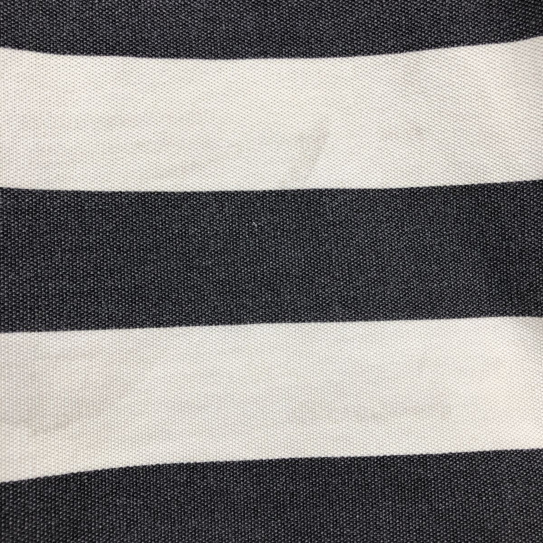 Fred Perry short-sleeved striped polo shirt, men's size L (approx.) cotton Charcoal Vintage Second Hand