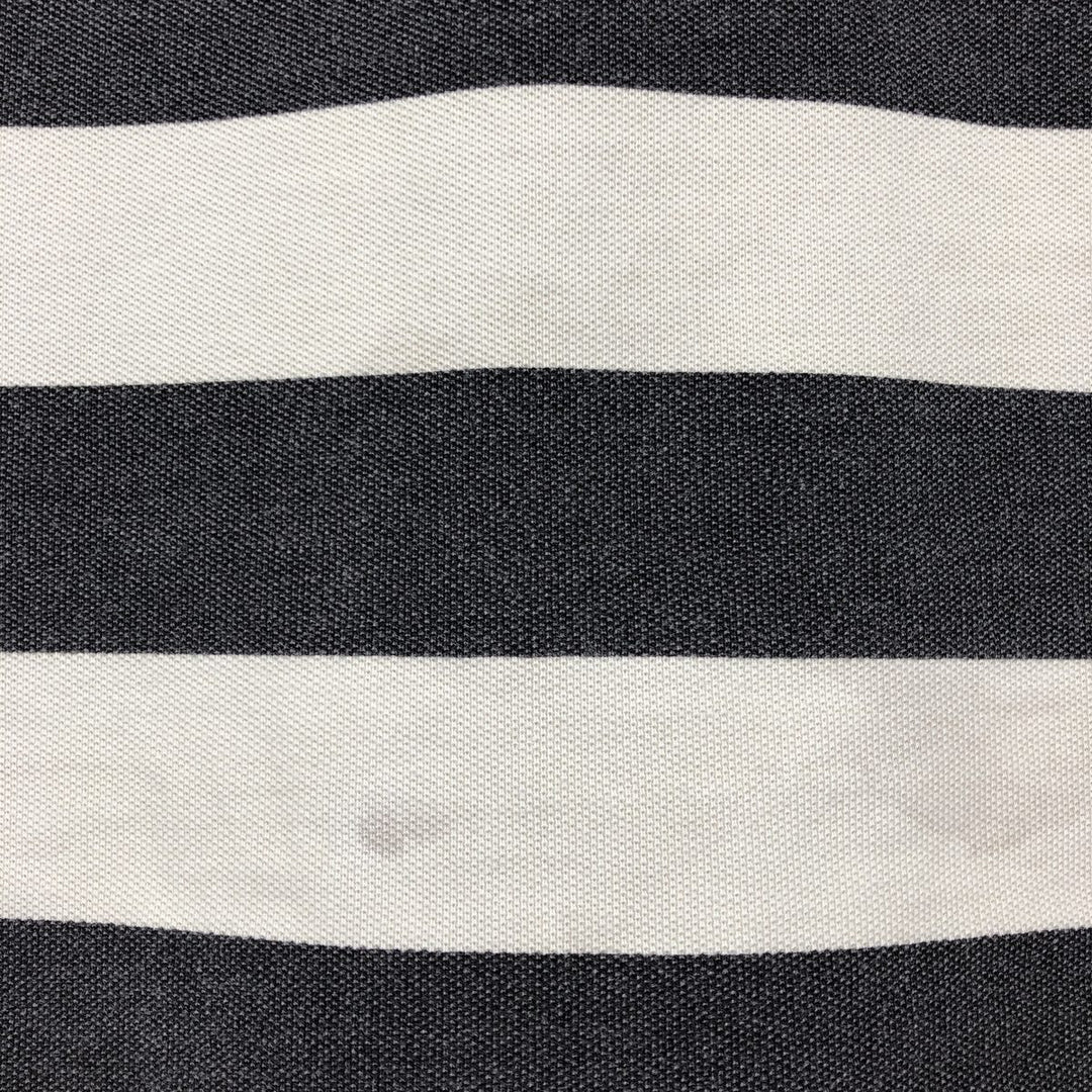 Fred Perry short-sleeved striped polo shirt, men's size L (approx.) cotton Charcoal Vintage Second Hand
