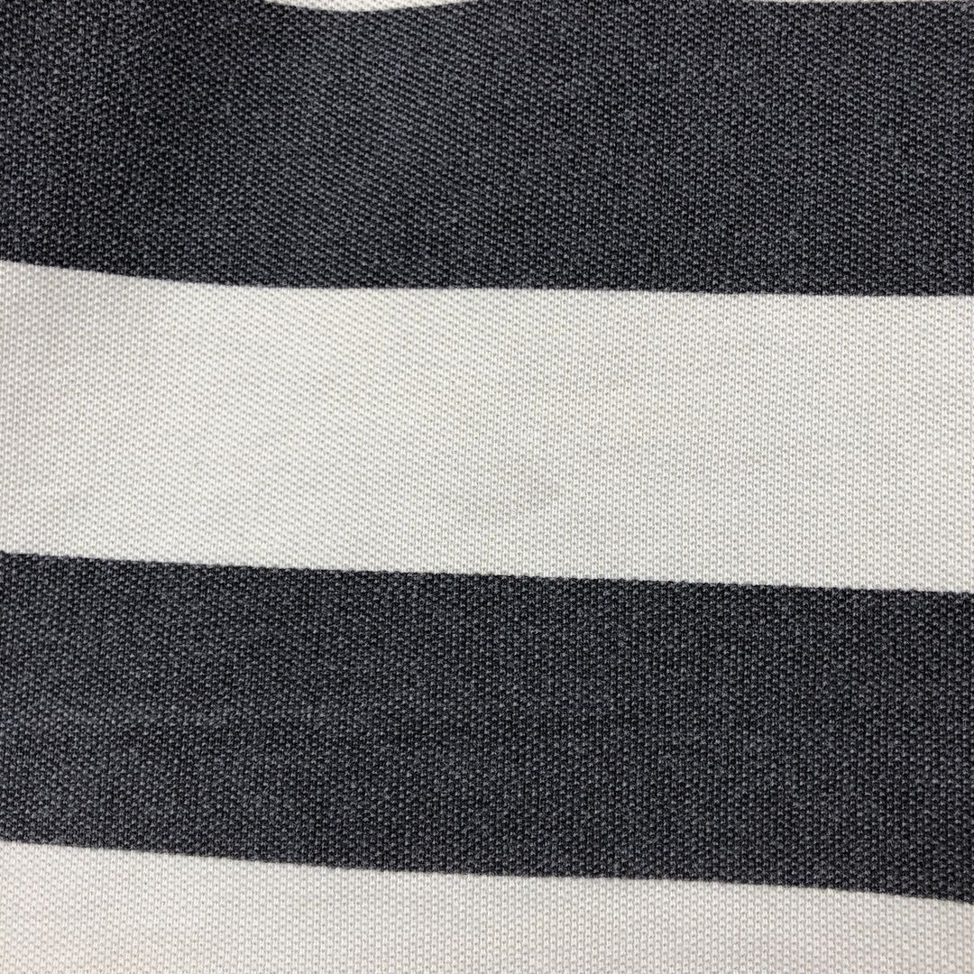 Fred Perry short-sleeved striped polo shirt, men's size L (approx.) cotton Charcoal Vintage Second Hand