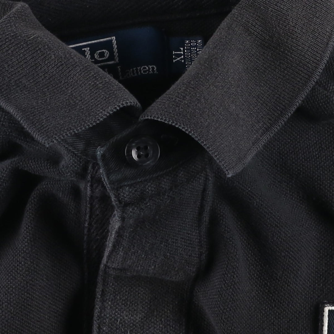 Ralph Lauren POLO by Ralph Lauren CUSTOM FIT Short-Sleeve Rugby Shirt, Men's Size XL (approx.) cotton black type Vintage Second Hand